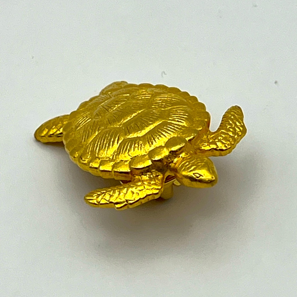 Vintage Jj Jonette Jewelry Gold Tone Sea Turtle Brooch Pin